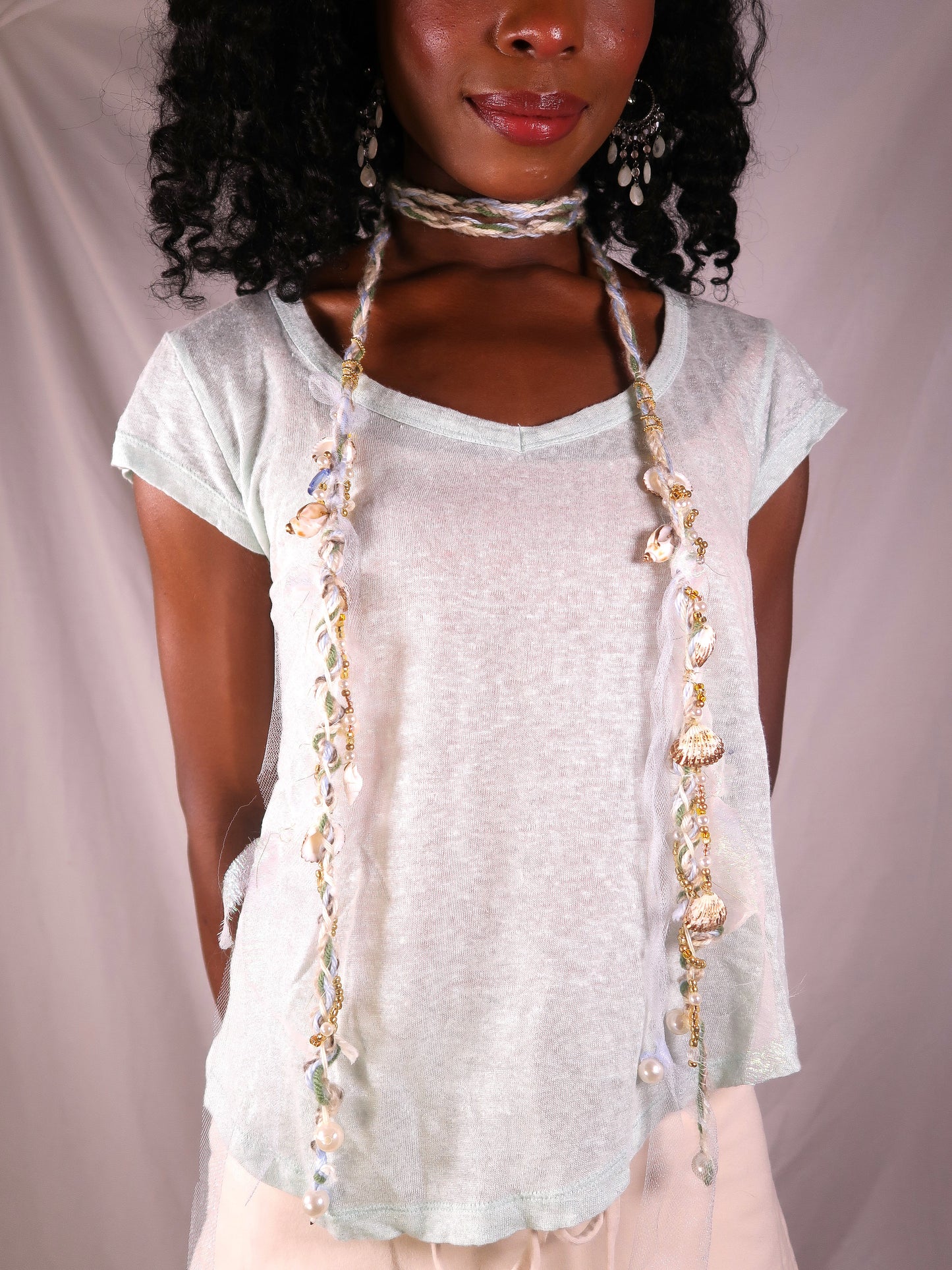 Sea Foam Trinket Scarf (Gold)